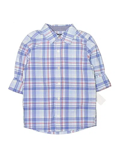 Pre-owned Oshkosh B'gosh Kids' Short Sleeve Button Down Shirt In Blue