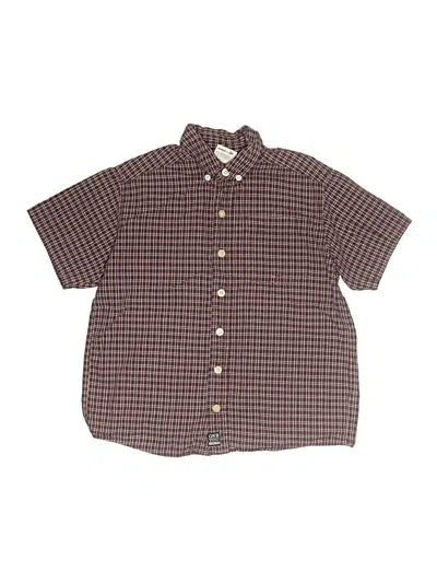Pre-owned Oshkosh B'gosh Kids' Short Sleeve Button Down Shirt In Brown