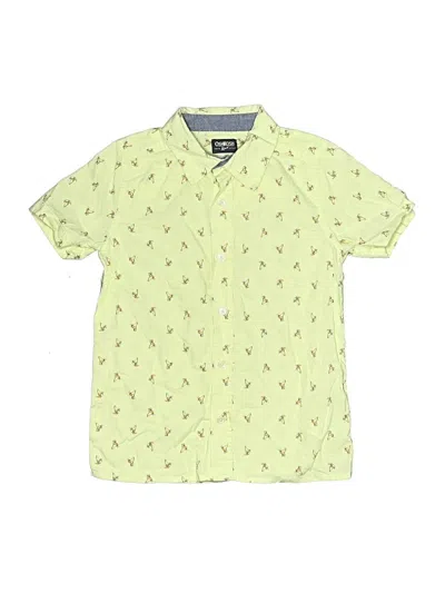 Pre-owned Oshkosh B'gosh Kids' Short Sleeve Button Down Shirt In Yellow