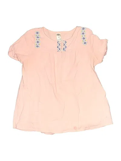 Pre-owned Oshkosh B'gosh Kids' Short Sleeve Henley Shirt In Pink