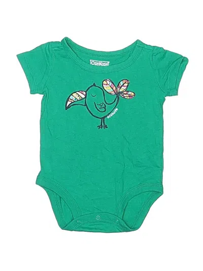 Pre-owned Oshkosh B'gosh Babies' Short Sleeve Onesie In Green