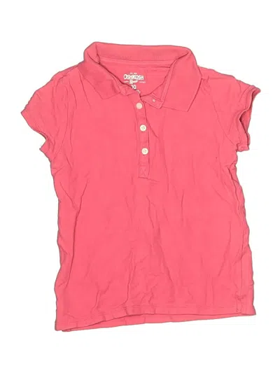 Pre-owned Oshkosh B'gosh Kids' Short Sleeve Top Pink Collared Neckline Tops