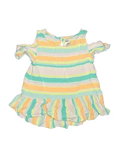 Pre-owned Oshkosh B'gosh Kids' Sleeveless Top Yellow Ruffles Neckline Tops