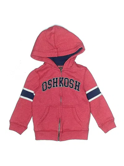 Pre-owned Oshkosh B'gosh Kids' Zip Up Hoodie In Red