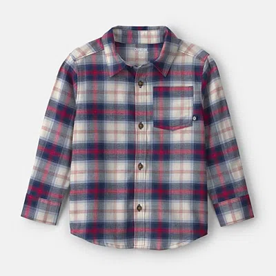 Oshkosh Babies' Toddler Boys Long Sleeve Fitted Regular Fit Button-down Shirt In Blue