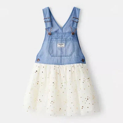 Oshkosh Babies' Toddler Girls Adjustable Straps Skirtalls In Blue