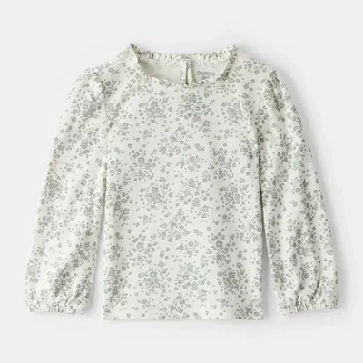 Oshkosh Babies' Toddler Girls Round Neck Long Sleeve Blouse In Neutral