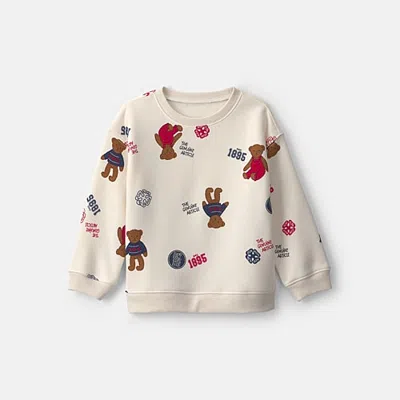 Oshkosh Babies' Toddler Unisex Crew Neck Long Sleeve Pullover Sweater In White