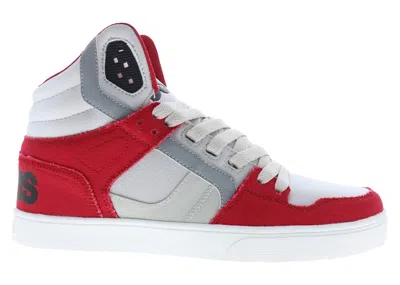 Pre-owned Osiris Men's  Clone Sneakers In White/red/navy Blue