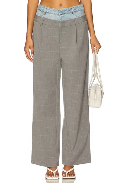 Osis Bree Wide Leg Pants In Blue In Grey