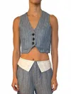 Osis Debbie Vest In Grey In Multi