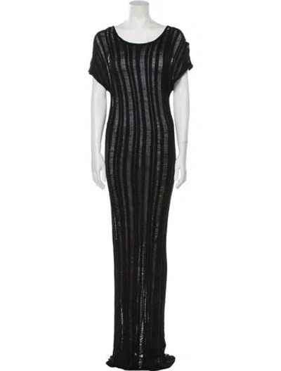 Pre-owned Osis Studio Scoop Neck Long Dress In Black