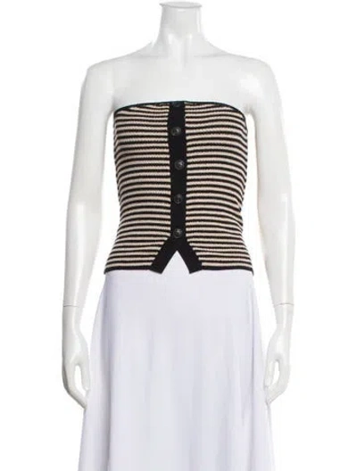 Pre-owned Osis Studio Striped One-shoulder Sweater In Multi
