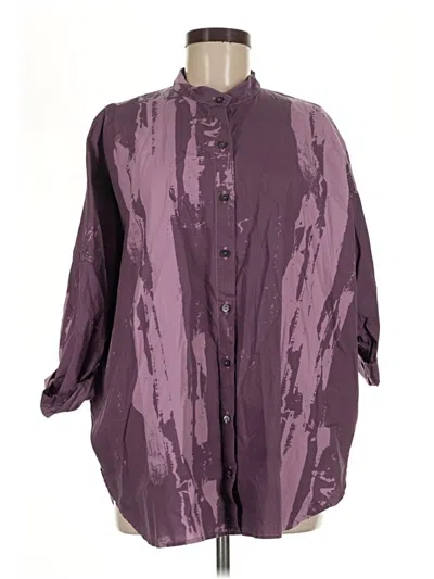 Pre-owned Oska 3/4 Sleeve Button Down Shirt In Purple
