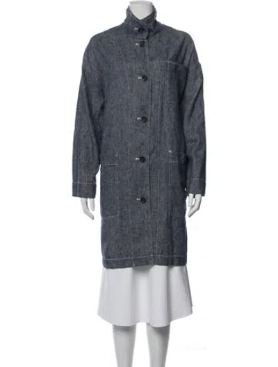 Pre-owned Oska Coat In Blue/grey