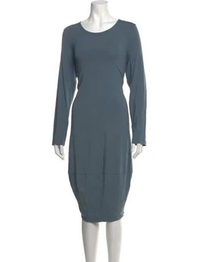 Pre-owned Oska Crew Neck Knee-length Dress In Blue