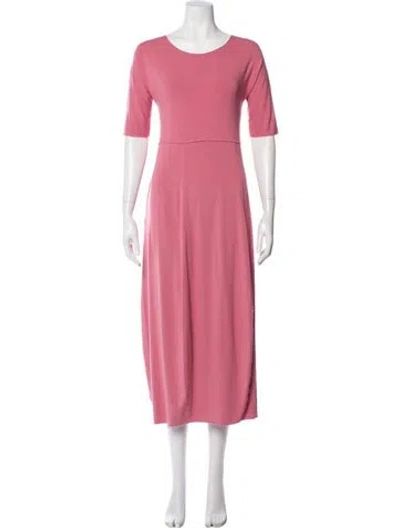 Pre-owned Oska Crew Neck Long Dress In Pink