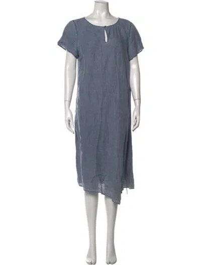 Pre-owned Oska Linen Midi Length Dress In Blue