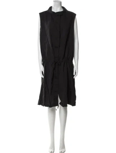 Pre-owned Oska Linen Midi Length Dress In Gray