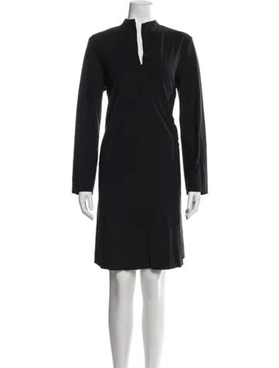 Pre-owned Oska Mock Neck Knee-length Dress In Black