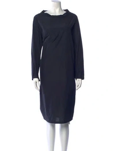 Pre-owned Oska Mock Neck Midi Length Dress W/ Tags In Blue