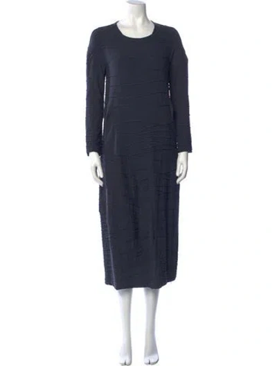 Pre-owned Oska Patterned Midi Length Dress In Blue