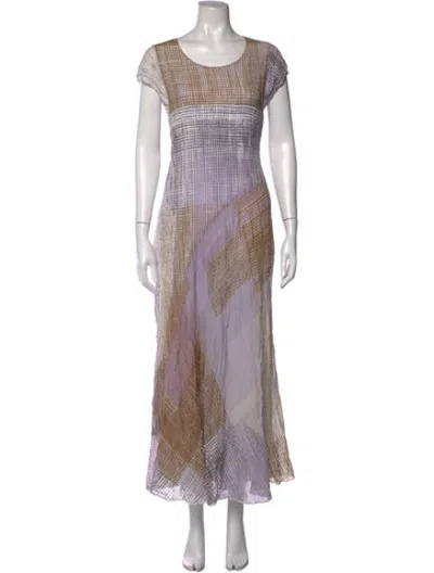 Pre-owned Oska Printed Long Dress In Purple