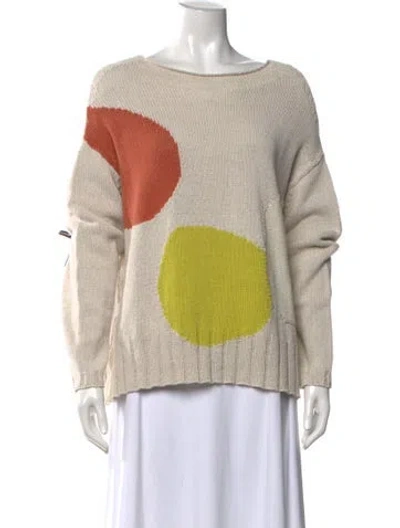 Pre-owned Oska Printed Scoop Neck Sweater In Neutral