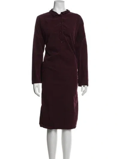 Pre-owned Oska Silk Knee-length Dress In Burgundy