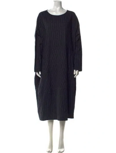 Pre-owned Oska Striped Midi Length Dress In Blue