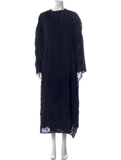Pre-owned Oska Virgin Wool Long Dress In Blue