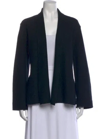 Pre-owned Oska Virgin Wool Open Front Sweater In Black