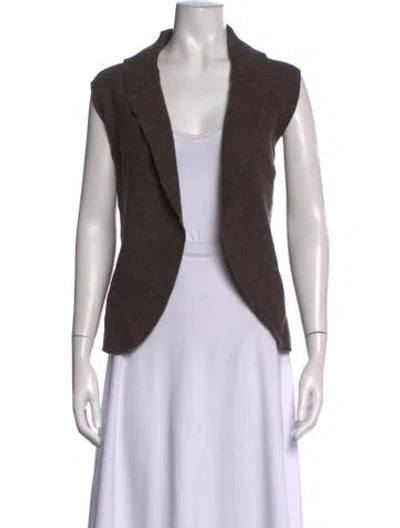Pre-owned Oska Virgin Wool Open Front Sweater In Brown