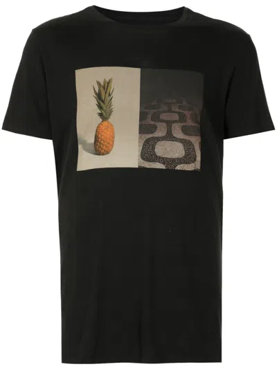 Osklen Abacaxi Calçadão Cotton T-shirt In Schwarz