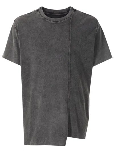 Osklen Acid-wash Asymmetric T-shirt In Black