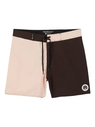 Osklen Alt Two-tone Swim Shorts In Brown