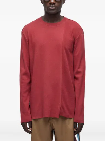 Osklen Asymmetrical Mix T-shirt In Burgundy