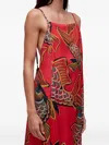 Osklen Baloon Peixe Open-back Maxi Dress In Red