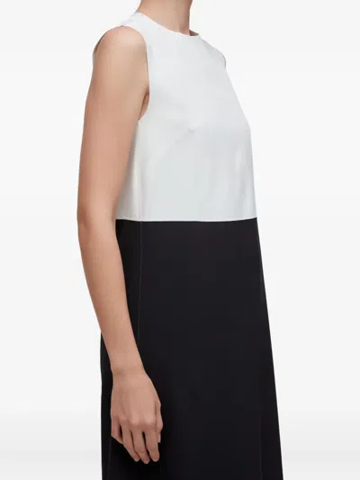 Osklen Bi-colour Sleeveless Midi Dress In White