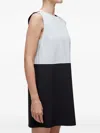 Osklen Bicolor Sleeveless Shift Mini Dress In Black