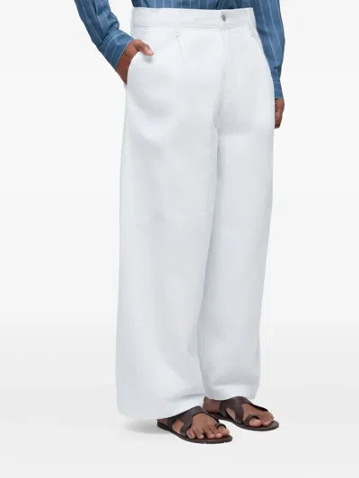 Osklen Button-fastening Wide-leg Trousers In White