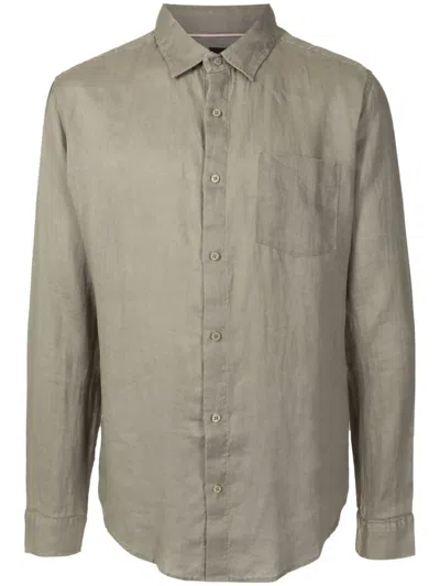 Osklen Chest-pocket Linen Shirt In Gray