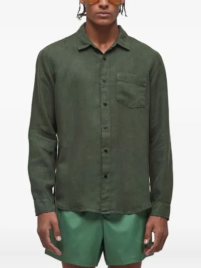 Osklen Classic Linen Shirt In Green