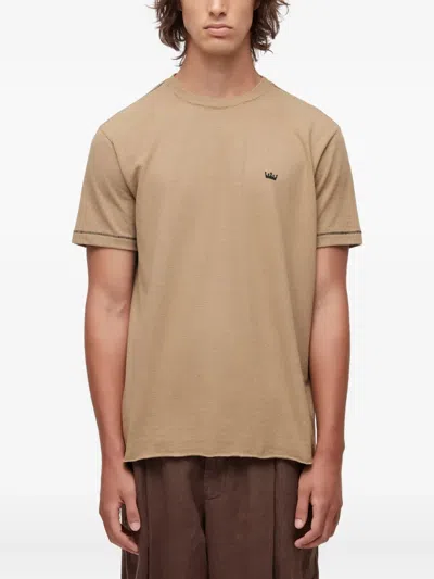 Osklen Contrast-seam T-shirt In Brown