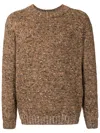 Osklen Crew-neck Speckle-knit Jumper In Brown