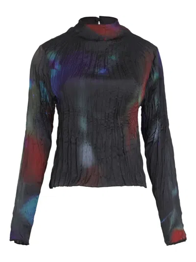 Osklen Crinkle-effect Long-sleeve Top In Multi