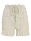 Osklen Crinkled Drawstring Shorts In White
