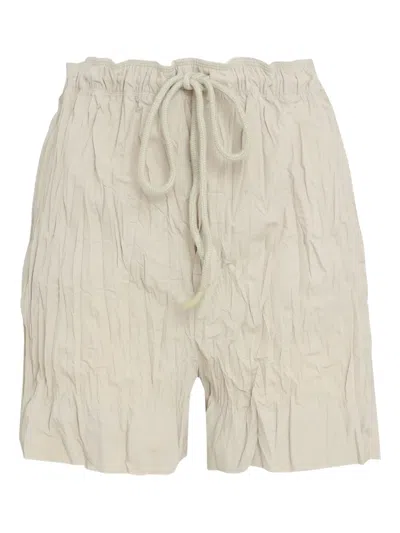 Osklen Crinkled Drawstring Shorts In White