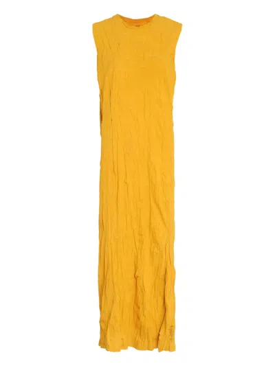 Osklen Crinkled-finish Maxi Dress In Yellow