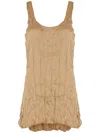 Osklen Crinkled Satin Top In Brown